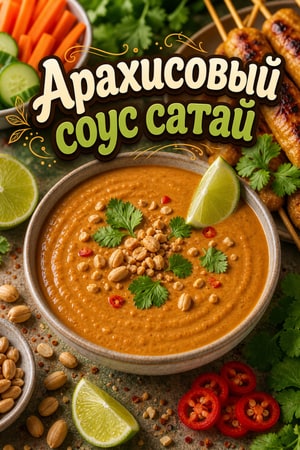 Аутентичный тайский арахисовый соус сатай с кокосовым молоком