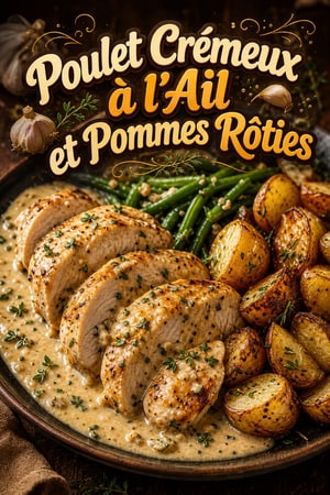 Poulet Crémeux à l'Ail Whole30 et ses Pommes de Terre Rôties