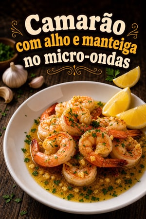 Camarão na Micro-ondas com Manteiga e Alho — 5 minutos