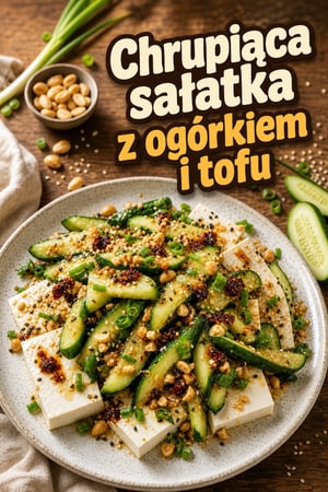 Chrupiąca sałatka z ogórków z tofu