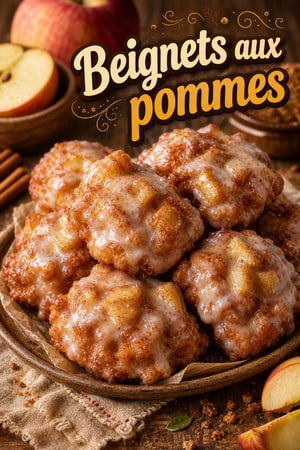 Beignets aux pommes maison glacés à la cannelle et aux épices
