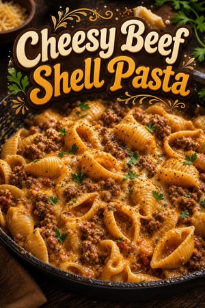 Easy One-Pot Cheesy Ground Beef and Shells Pasta Recipe