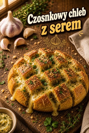 Chleb do dzielenia z czosnkiem, masłem z ziołami i serem