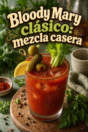 Bloody Mary clásico: mezcla casera y gran guarnición