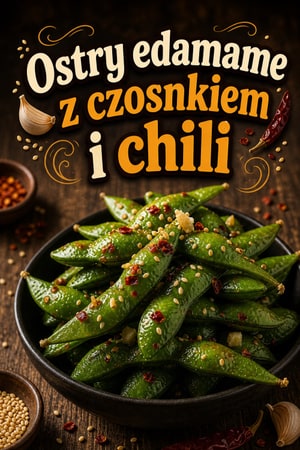 Ostry edamame z czosnkiem, chili i prażonym sezamem