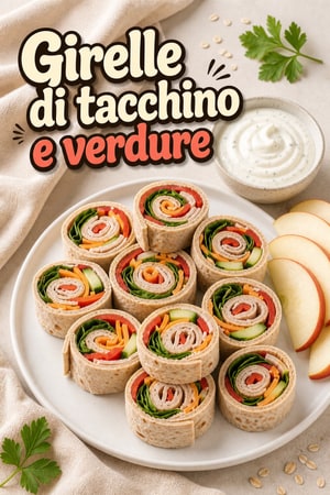 Mini girelle di tacchino e verdure con yogurt ranch