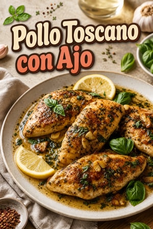 Pollo a la Toscana Salteado con Ajo y Hierbas Aromáticas