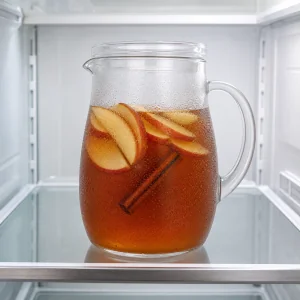 Kanne Apfel-Zimt-Tee kühlt im Kühlschrank