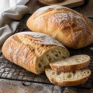 Apple cinnamon sourdough bread with honey and walnuts, sliced to show the tender crumb