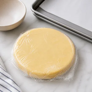 Disque de pâte à alfajores enveloppé avant refroidissement