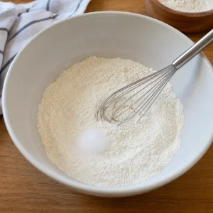Flour and salt whisked together in a large mixing bowl