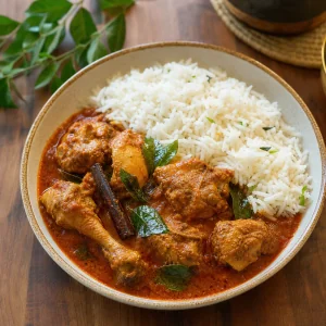 Authentic Sri Lankan Chicken Curry with Fragrant Rice