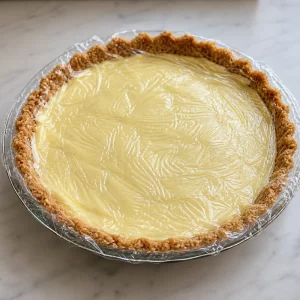 Plastic wrap pressed onto the custard before chilling