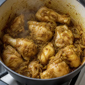 Chicken pieces coated in the onion spice mixture