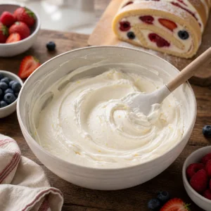 Crème vanillée lisse avec zeste de citron dans un bol