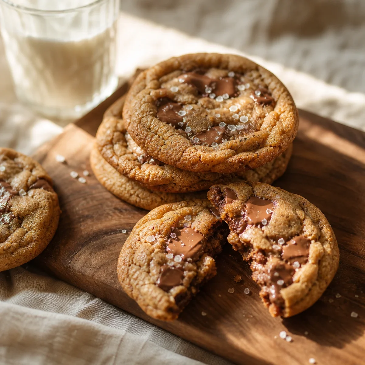 Cookies au beurre noisette et chocolat au lait avec fleur de sel