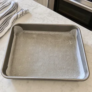 Greased parchment-lined baking pan