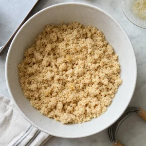 Sandy shortbread crumbs mixed with browned butter