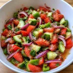 Legumes salgados misturados delicadamente enquanto o suco de tomate se forma