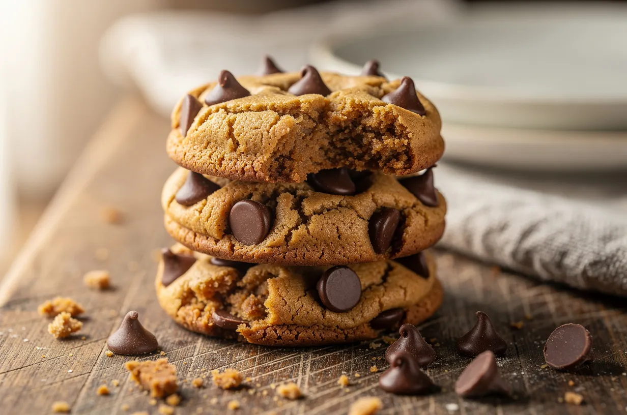 Chewy Almond Butter Keto Cookies with Chocolate Chips