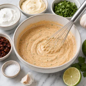 Creamy chipotle ranch sauce with cilantro