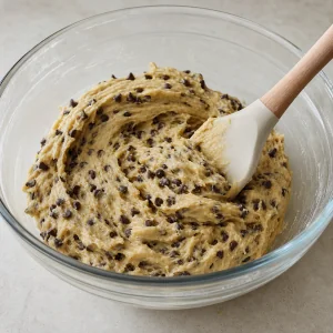Pâte à cookies souple garnie de mini-pépites de chocolat