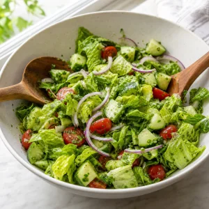 Chopped vegetables tossed with cilantro-lime dressing