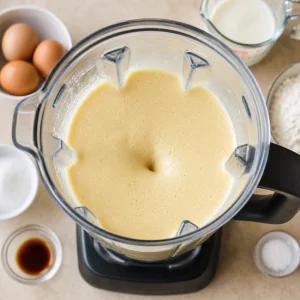 Smooth Dutch baby batter in a blender jar