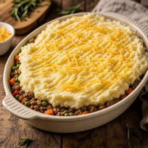 Cheddar, burro e rosmarino schiacciati con le patate
