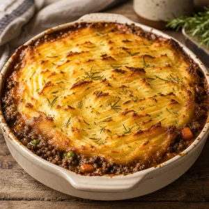 Purea al cheddar stesa sul ripieno di agnello