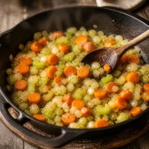 Pezzi di patata che sobbollono in acqua salata