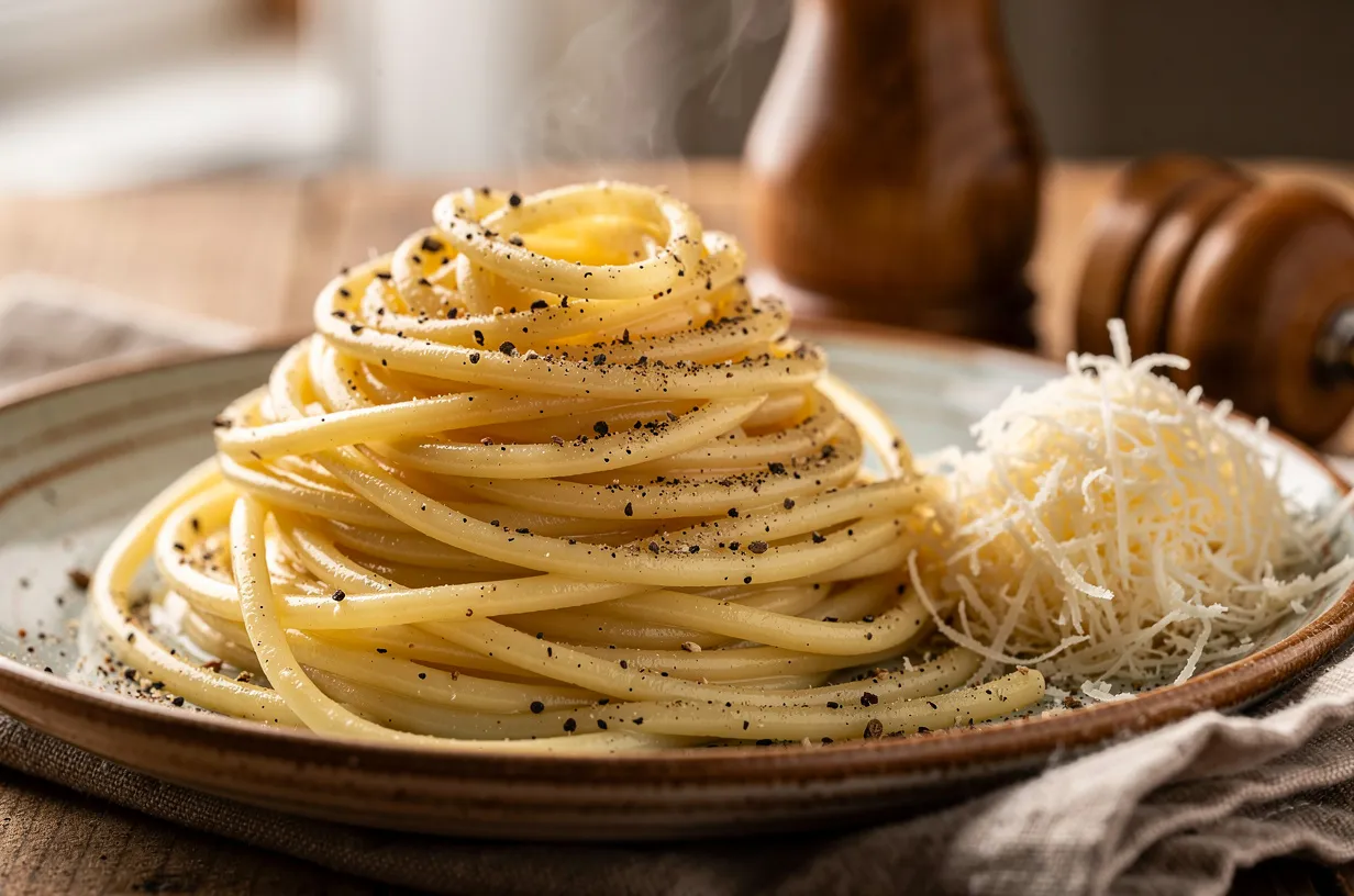 Classic Cacio e Pepe: Simple Black Pepper Pasta - Easy
