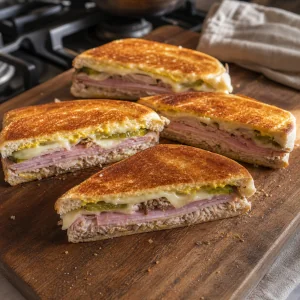 Porzioni di cubano pronte e tagliate in diagonale