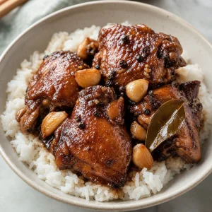 Classic Filipino Chicken Adobo with Garlic and Soy Sauce