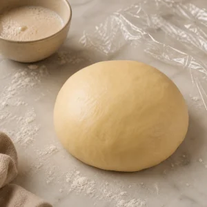 Smooth croissant dough ready to chill
