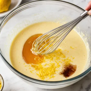 Honey, lemon zest, and vanilla whisked into madeleine batter