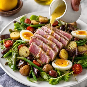 Classic French Niçoise Salad with Seared Ahi Tuna