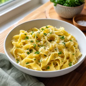 Classic Garlic Buttered Noodles with Parmesan