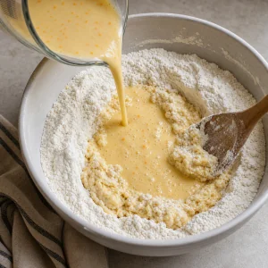 Farine incorporee aux ingredients humides pour une pate souple a koulourakia