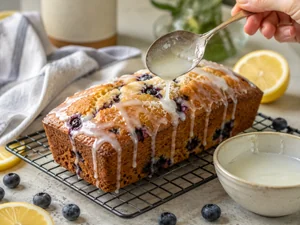 Classic Homemade Blueberry Lemon Loaf with Sweet Glaze