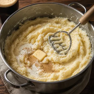 Puré de patata cremoso con mantequilla, leche, crema agria y stout