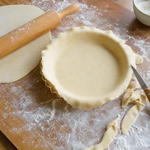 Fluted pie crust ready for blind baking