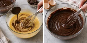 Gemas mornas temperadas com chocolate derretido ate ficarem brilhantes