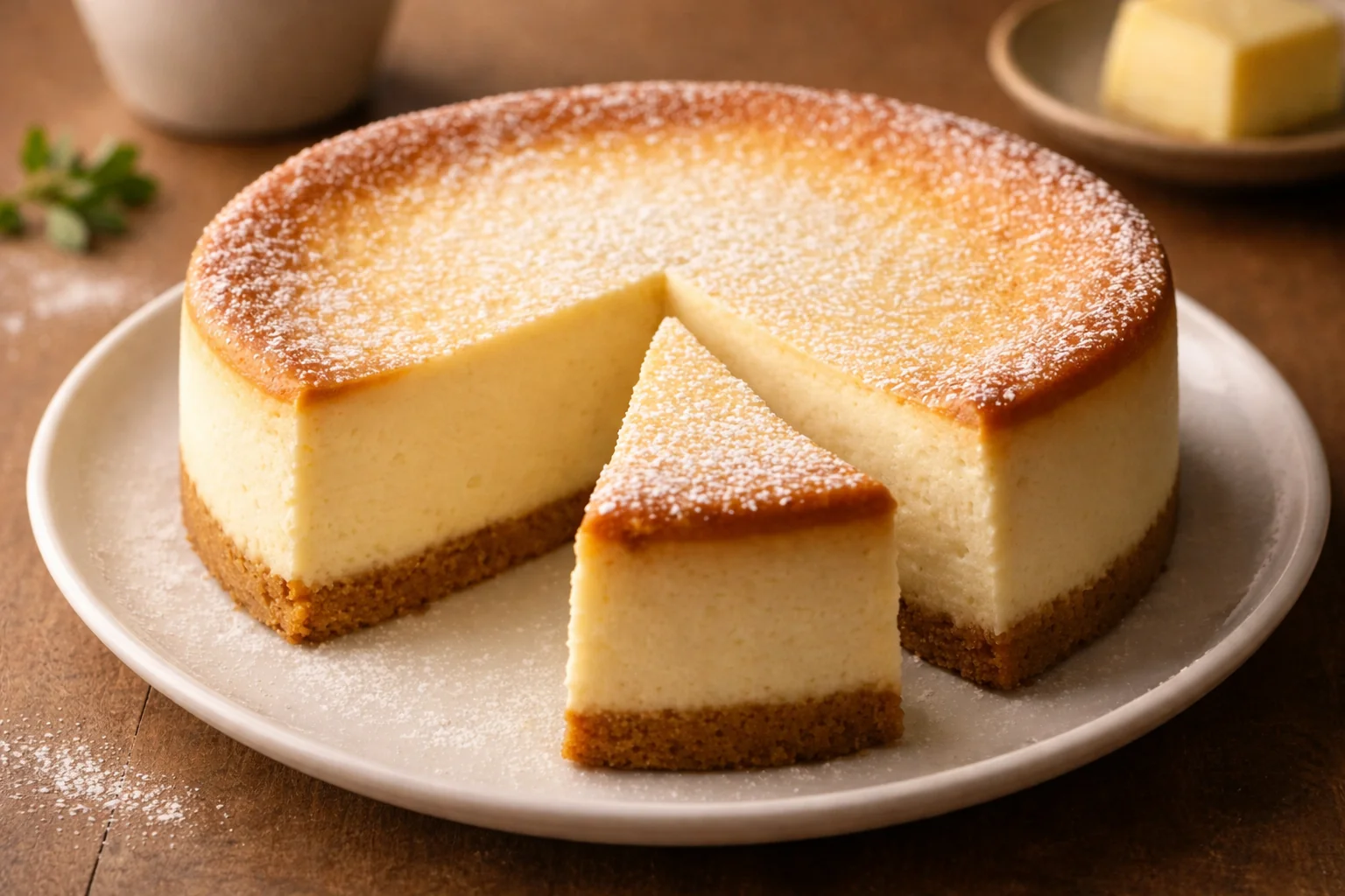 Klassischer New York Käsekuchen mit cremiger Frischkäsefüllung