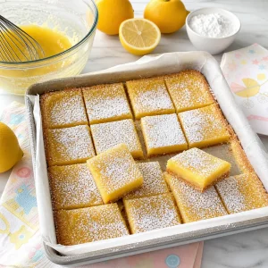 Powdered sugar lemon bars cooled and cut into neat squares