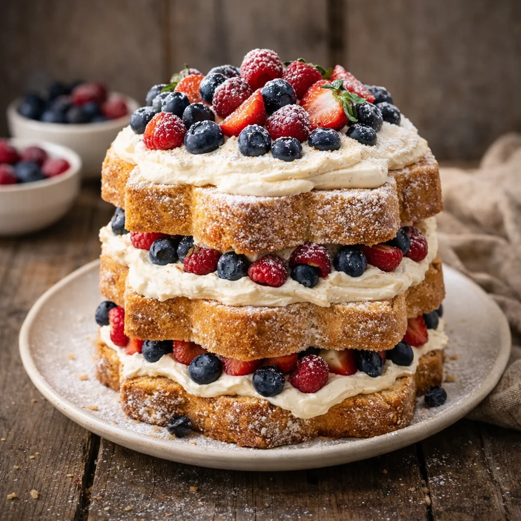 Cream Filled Pandoro with Mascarpone and Fresh Berries