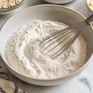 Flour mixture whisked in a bowl