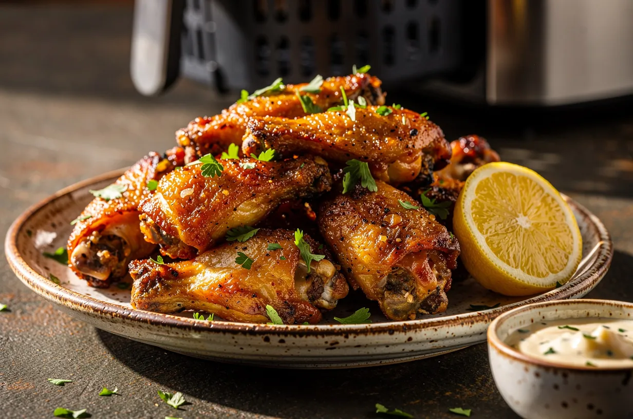 Crispy Air Fryer Chicken Wings with Garlic-Herb Rub