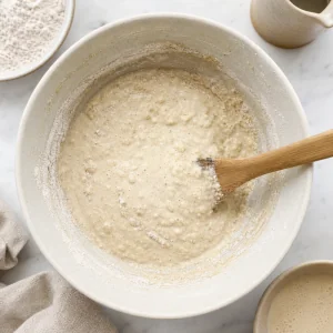 Blini batter stirred until just combined with small lumps remaining