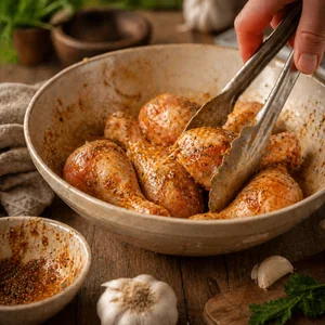 Coxas de Frango Assadas Crocantes com Alho e Ervas